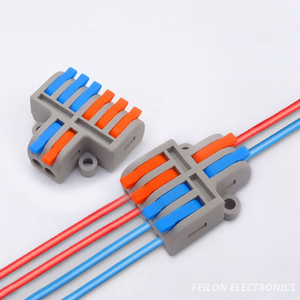 Quick Wiring Terminal DF-62, Neutral And Live Wire Splitter, 2 in 6 Out Suitable for Both Hard And Soft Wires Terminal Connector DF-42