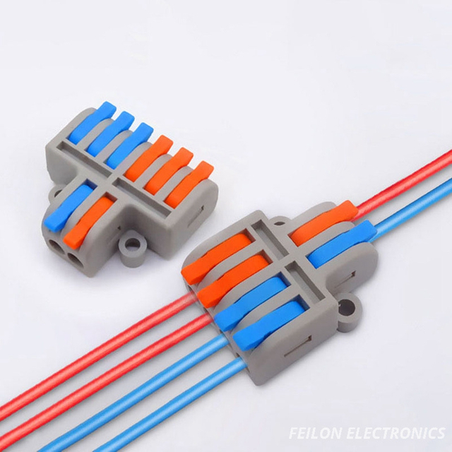 Quick Wiring Terminal DF-62, Neutral And Live Wire Splitter, 2 in 6 Out Suitable for Both Hard And Soft Wires Terminal Connector DF-42