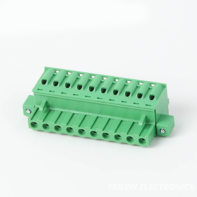 2EDGKDM-5.08mm Pitch Push-Pull Spring Terminal Male Plug Ear Mount PCB Board Connector Replace Phoenix FKC 2,5 Spring Wiring Terminal Block