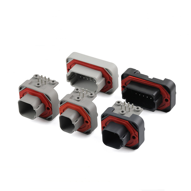 DT13 DT15-2/4/8/6/12P Waterproof Connector, PCB Straight and Curved Pin Seat Male End c