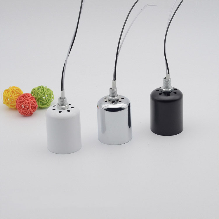 E27 Screw Lamp Holder Cooling Hole Lamp Cup with Wire Ceramic Lamp Holder Chandelier Lighting Fittings