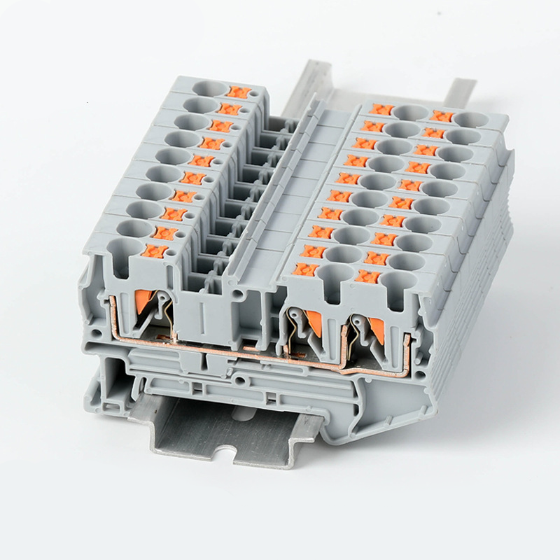 PT4-TWIN 1 in 2 out push button replace phoenix NS35 din rail terminal block CE certification