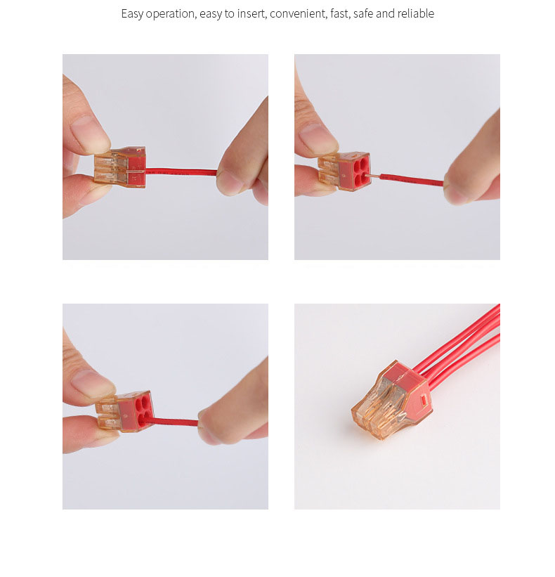One in Three Out 4 Wire End Joint Connector PCT-604 32A 4mm2 Solid Wire Junction Box Push in Fast Wire Connector 
