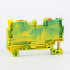 PT4-PE Push in Spring Direct Insertion Wiring Yellow Green Color Grounding NS35 Din Rail Terminal Block