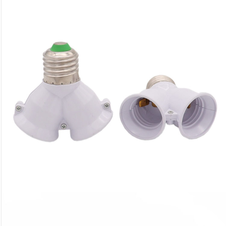 Wholesale E27 to 2E27 Lamp Holder One Point Two Lamp Holder Twin Lamp Socket E27 to Double Head