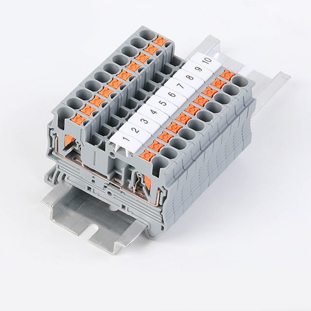 PT2.5 Butter Fly Spring Din Rail Terminal Block Free Tool Connection Replace Phoenix UK2.5 NS35 Terminal Connector