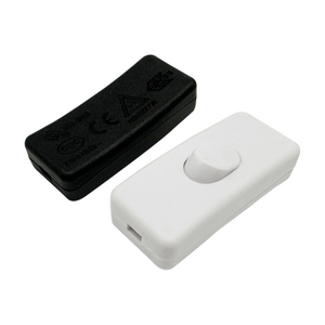 303 Black/white In-line Rocker Corded Boat Switch for Table Lamps 250V 2A
