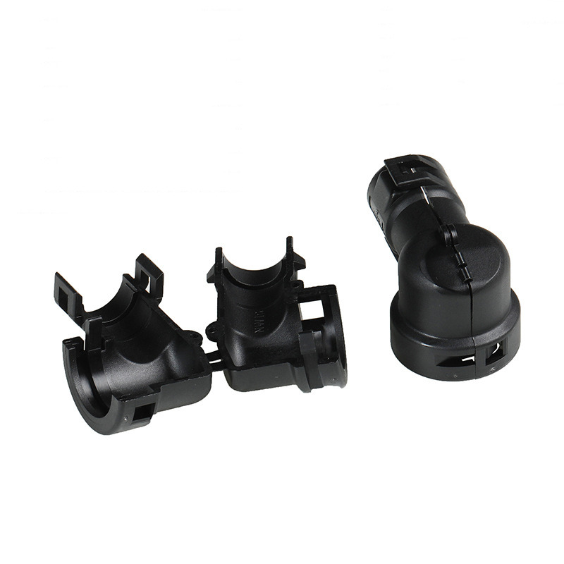 Curved Sheath - Compatible with 4-pin and 6-pin Circular Connectors - Pipe Sheath Fixing Snap-on Clip Tail Clamp 965783-1