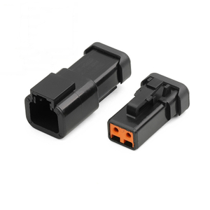 DTP04-2P-CE02 is applicable to the automotive high-current connector male-female cable plug with cover and black 2S sheath.