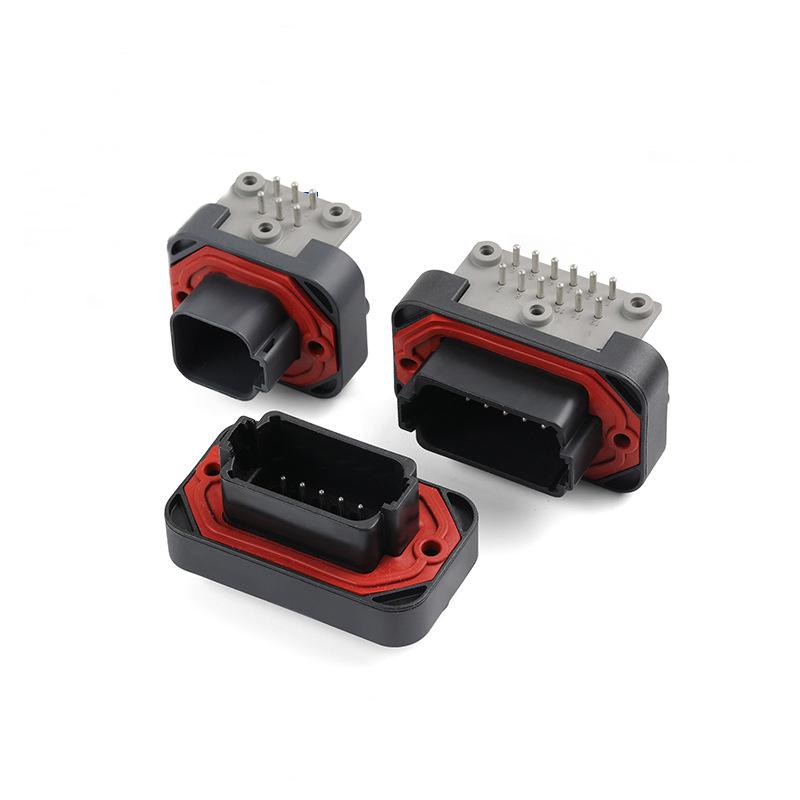 DT13 DT15-2/4/8/6/12P Waterproof Connector, PCB Straight and Curved Pin Seat Male End c