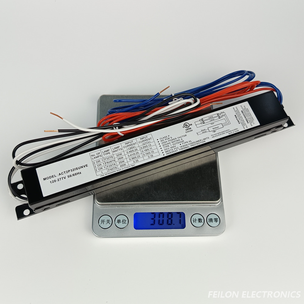 28W/32W UL Listed Fluorescent Light Ballast 2-Lamp T8 Electronic Ballast 120-277V Instant Start for F25T8/F32T8 Fluorescent Light 