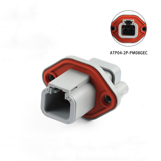2P automotive wiring harness plug waterproof connector flange connector original part - gray ATP04-2P-PM08GEC